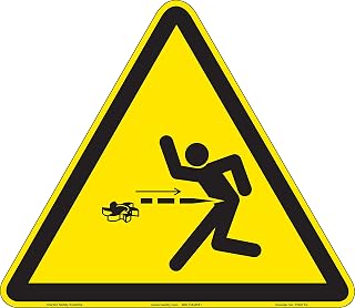 Kickback (FIS5113-)|Plastic 11.20" x 10.00" with Corner Mounting Holes|Triangle ISO Symbol|Sign for Manufacturing, Warehouse, Machine, Equipments