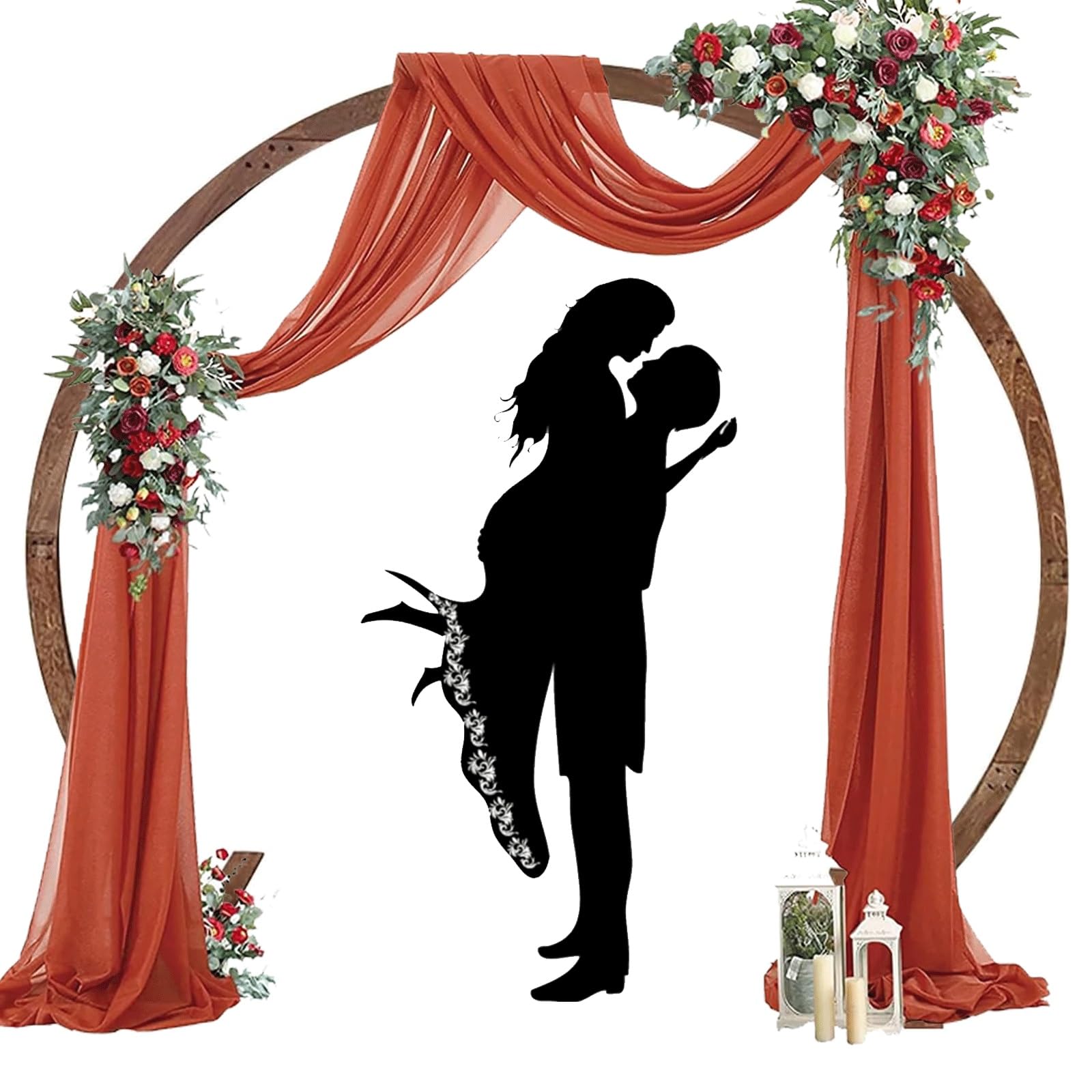 Arco di nozze rotondo in legno romantico decorazione da giardino all'aperto per cerimonie sfondo perfetto per matrimoni, anniversari ed eventi speciali.