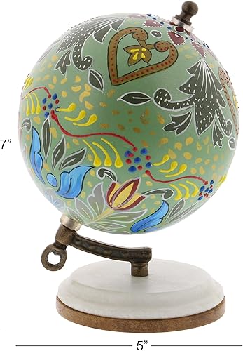 Miniatura 3 de Deco 79 Globo tradicional de resina multicolor, 7 "x 5" x 5"