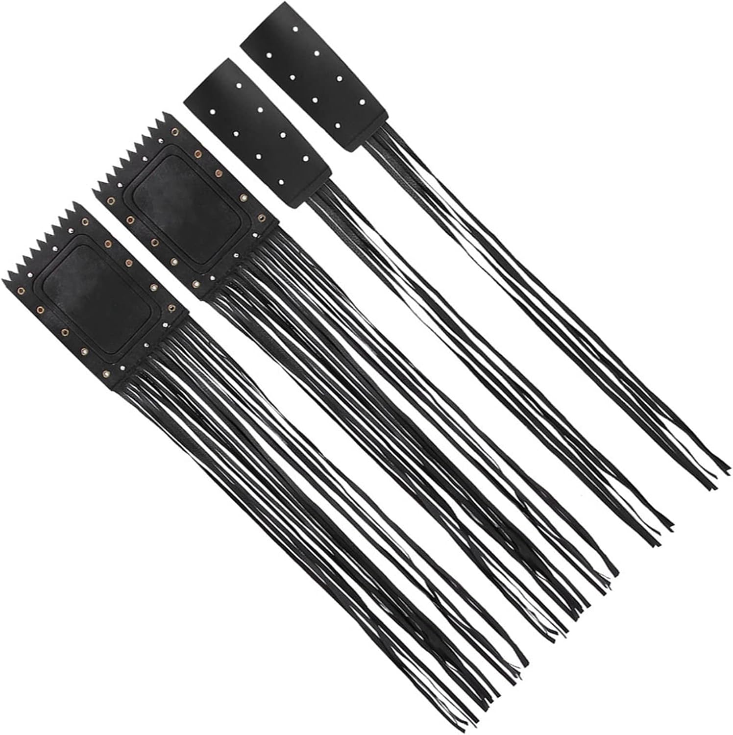 Qqmora Motorcycle Handlebar Tassel Cover Fashionable Fringe Style Design Soft Leather Grips Universal Fit for Cruiser Chopper Bobber Custom Synthetic Leather Black 2pcs