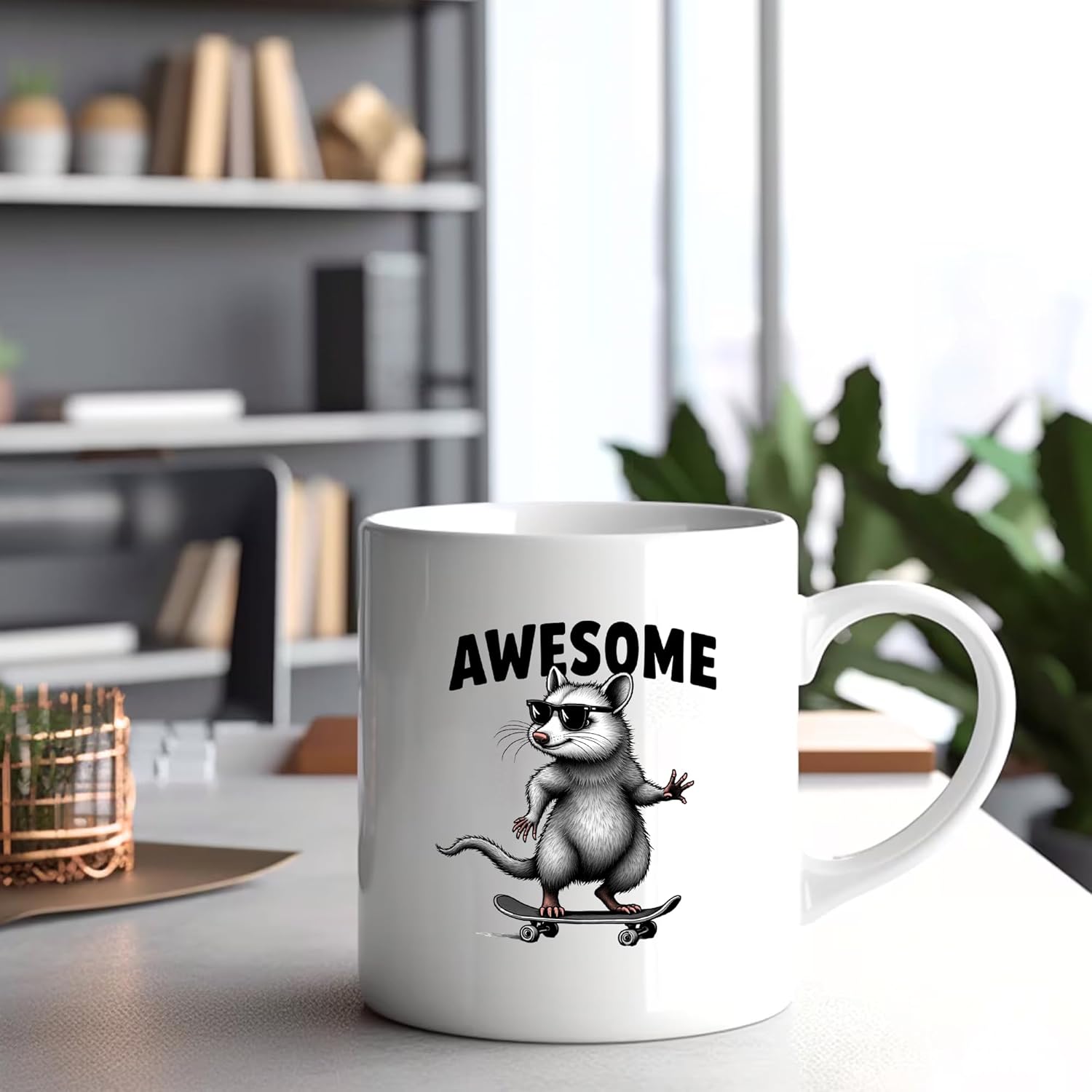 Panvola Awesome Possum Funny Opossum Lovers Gifts Animal Lover For Mom Dad Husband Wife Novelty Drinkware Ceramic Mug 11 oz White - Image 4