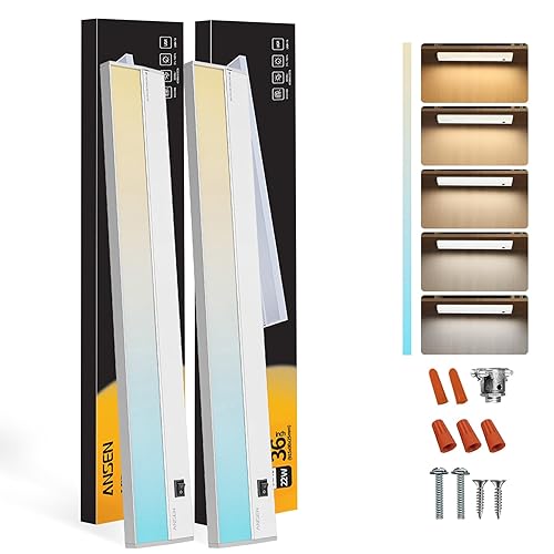 Ansen 2Packs of Under Cabinet Lighting Hardwired, 36in 22W 1426LM