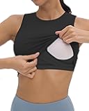 Nursing Tank Tops for Breastfeeding Crew Neck Sleeveless Maternity Tank Tops Sports Bras Workout Pregnancy Crop Tops