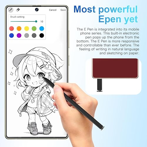 Miniatura 5 de Huness Teléfono celular I25 Ultra desbloqueado, bolígrafo integrado, teléfono desbloqueado de 12 + 512 GB, Android 14, batería de 7000 mAh, pantalla