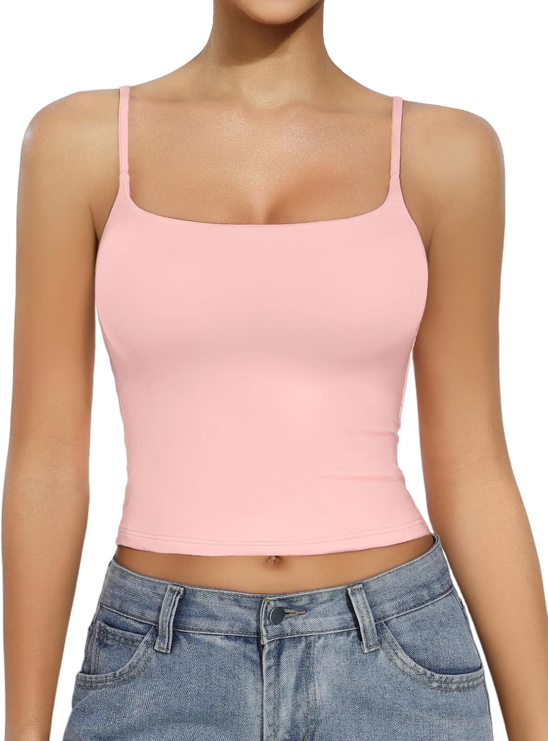 Avidlove Camisole Tank Tops for Women Square Neck Spaghetti Straps Double Lined Y2K Going Out Cami Top - Image 2