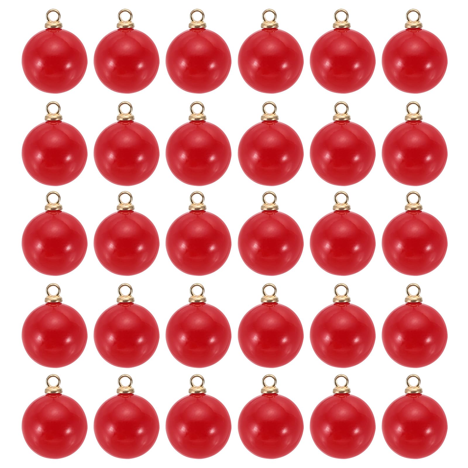 PATIKIL 12mm Pearl Charm, 100pcs Pearl Beads Faux Pearl Pendant Charm Beautiful DIY for Making s s Wedding Crafts Golden Red