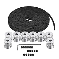 Vista 1 de Zeelo GT2 - Polea de correa dentada, 8 piezas de 0.197 in, 20 dientes, rueda de polea de distribución y GT2 16.4 ft de goma de 0.07 pulgadas de paso