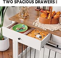 Vista 5 de Scurrty Mueble de jaula para perros de 72 pulgadas, muebles de madera para perreras con 3 cajones, soporte de TV para interiores con puertas dobles