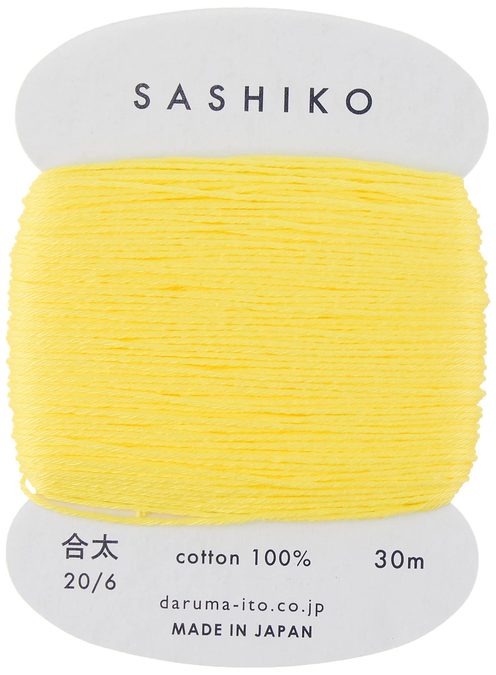 Sashiko Thread Medium Weight 30m Col. 203 -Lemon Yellow- Japanese Embroidery &amp; Quilting by Yokota