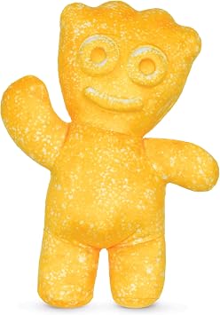iscream Sour Patch Kids Candy Mini Embossed Character Shaped Pillow, Yellow | Officially Licensed, Small 8.5" x 6.3" Size, Colorful and Bright, Fun and Super Cute, Soft Plushie Fleece