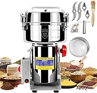 WERISE 1000g Electric Grain Mill Grinder - 30000RPM Stainless Steel Flour Mill for Wheat Corn Rice Spices Coffee