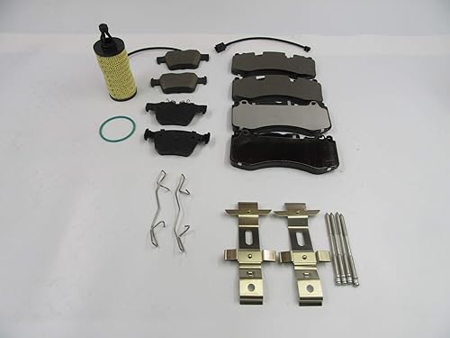 TopEuro Juego pastillas de freno delanteras y traseras +FILTRO DE ACEITE GRATIS para Maserati Levante S #533