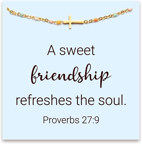 Pulsera de cruz para mujer, pulseras cristianas para mujer, regalos de confirmación, pulsera de fe para hermana, regalos de bautismo, pulseras