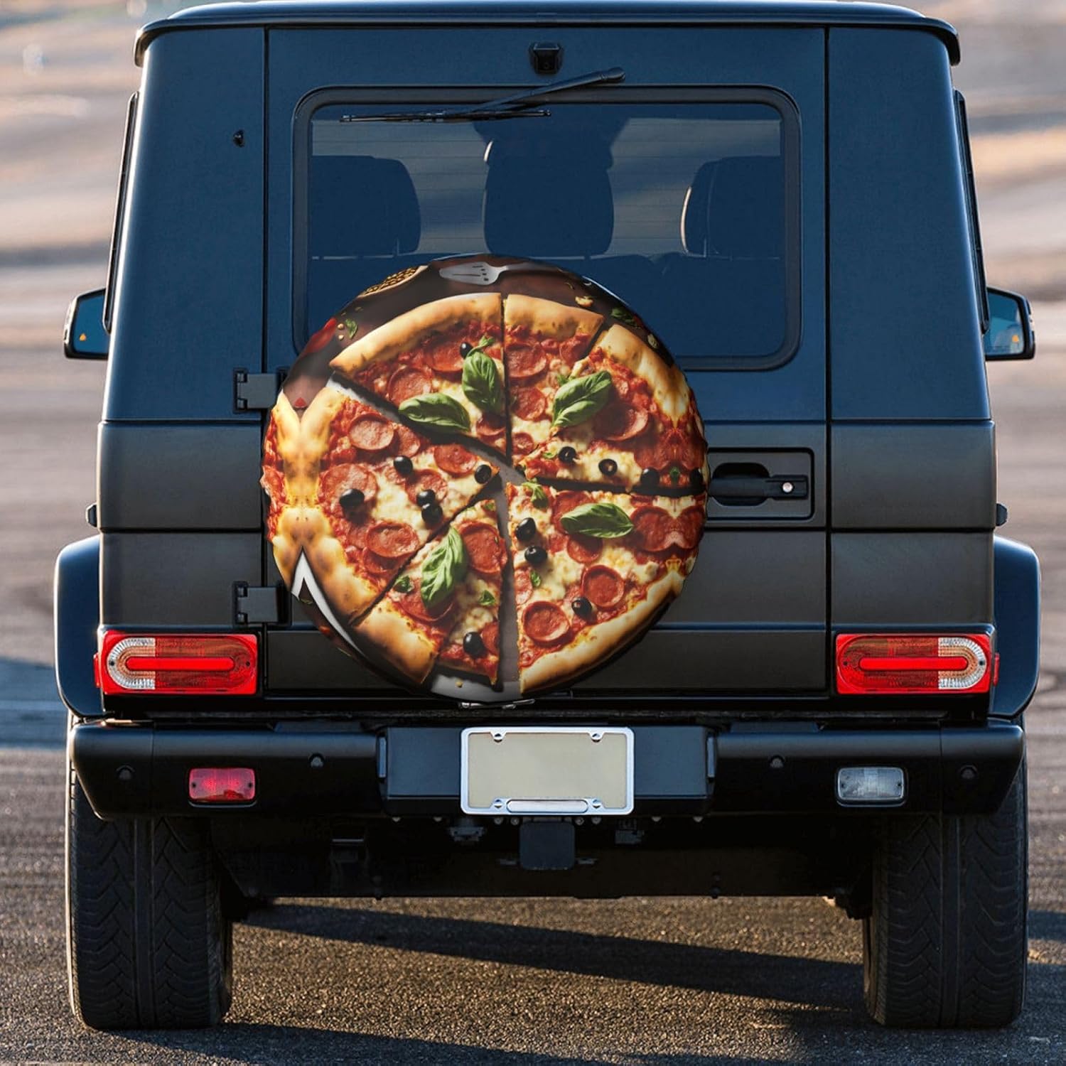 3D Pizza Pepperoni Print Tire Cover Universal Spare Wheel for Trailer Rv SUV Truck Camper Travel Accessories