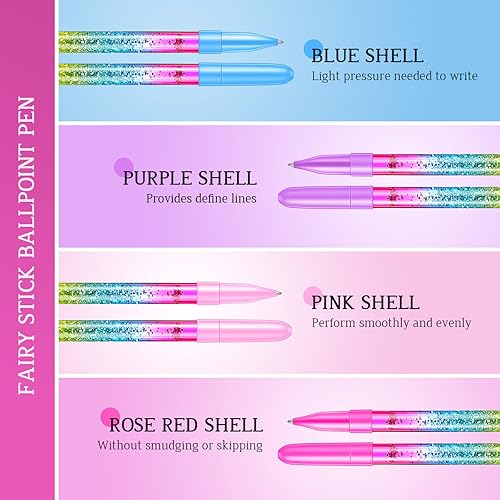 Miniatura 3 de 12 bolígrafos de arena líquida con purpurina y arco iris, bolígrafos dinámicos con purpurina de cristal líquido, bolígrafos divertidos para mujeres