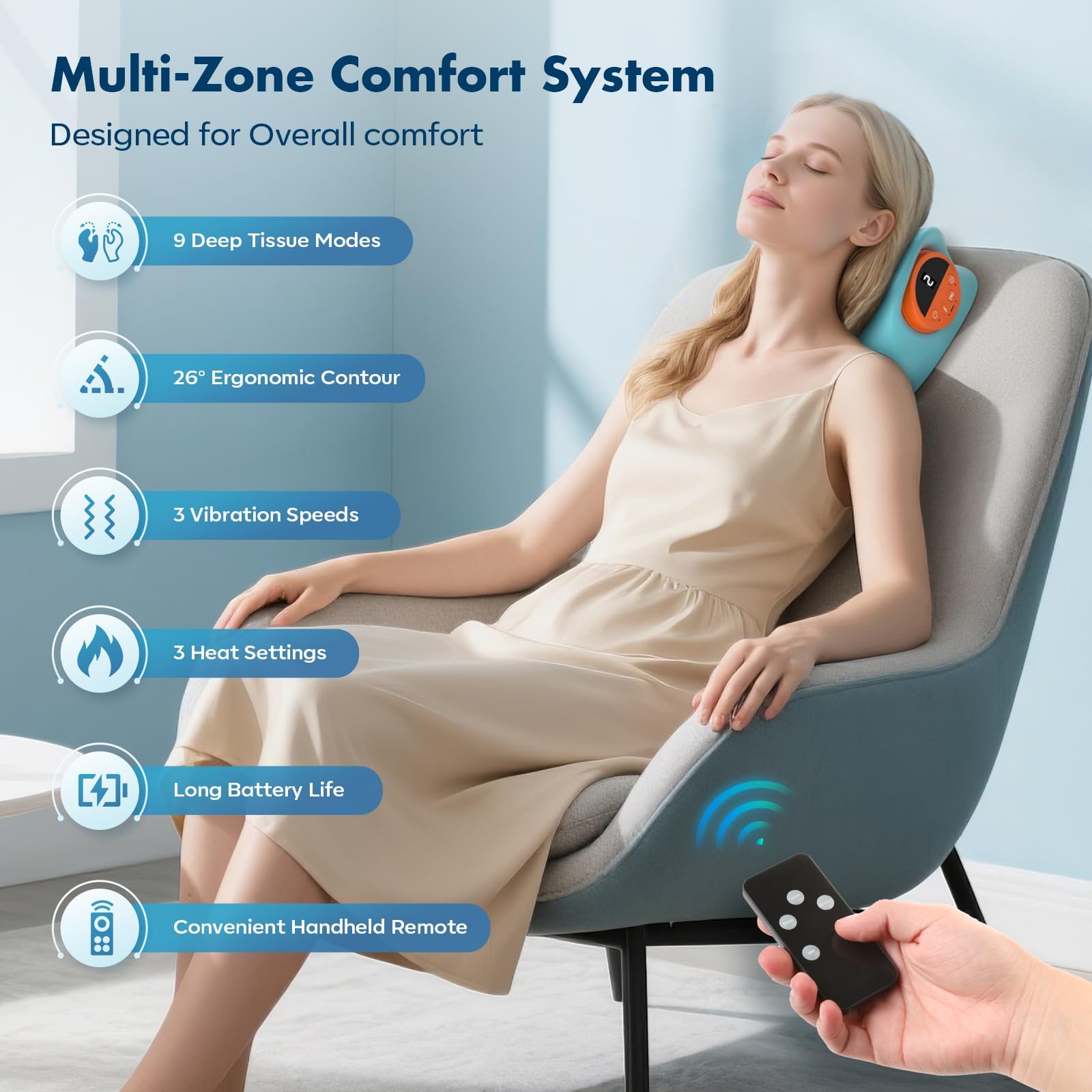 2026 Nouvel Appareil De Massage Cervical, Masseur Cervical 3 En 1 | 3 Niveaux De Compresse Chaude Et De Vibration, 9 Niveaux d'Intensité,Adapté Pour Une Utilisation Au Travail, à La Maison