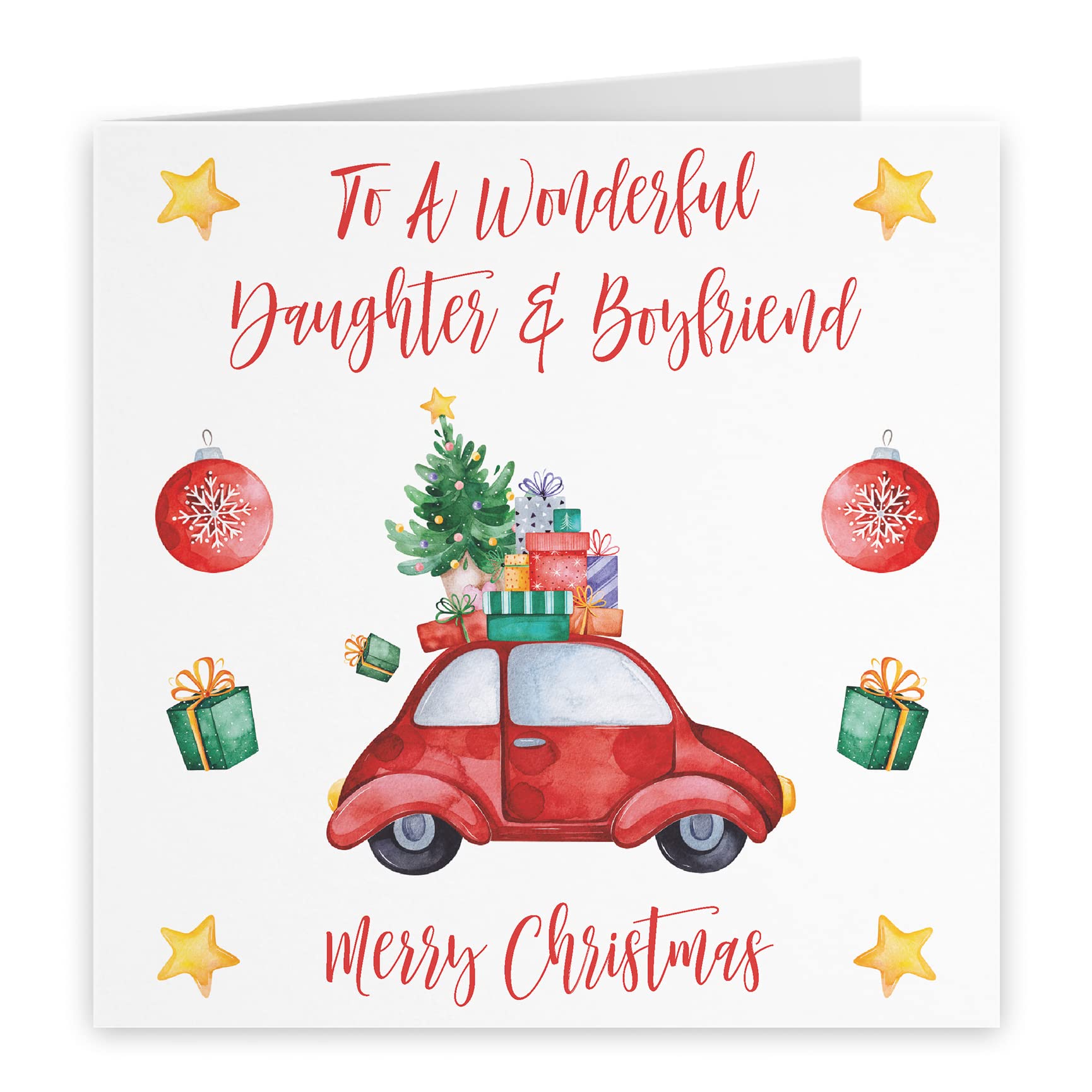 Hunts England, Daughter And Boyfriend Christmas Card, To A Wonderful Daughter & Boyfriend, Merry Christmas - Image 2