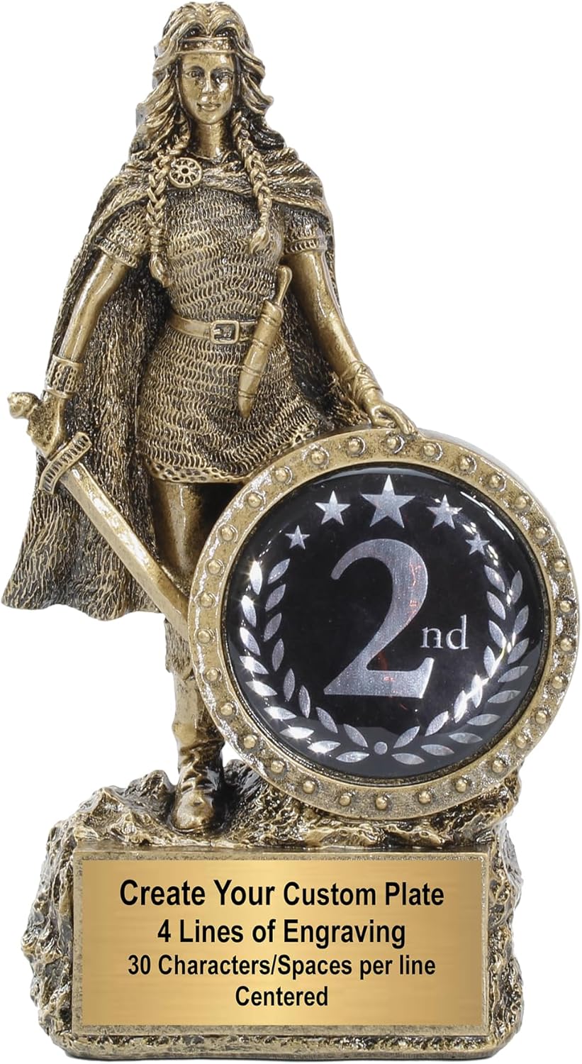 Decade Awards Female Champion Trophy - Custom Engraved Woman Warrior Award with Optional Inserts - Customize Now (6.75 Inch)