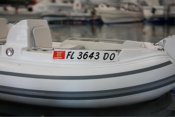 Hardline Products USA Marine Registration Plate Kit for Inflatable Boats & Ribs 4 x 24 ABS Plastic Mounting Boards with Zip Ties Saltwater Resistant Made in USA (Pair)