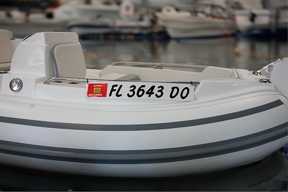 Hardline Products USA Marine Registration Plate Kit for Inflatable Boats & Ribs 4 x 24 ABS Plastic Mounting Boards with Zip Ties Saltwater Resistant Made in USA (Pair)