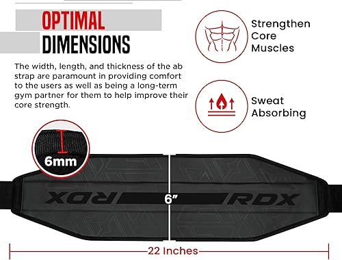 Miniatura 5 de RDX Correas AB para colgar en la barra de dominadas (par), cuero Maya Hide, construcción muscular abdominal, eslingas acolchadas de soporte para