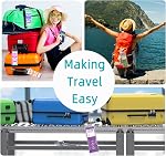 Support d'étiquette de bagage de croisière 8 pcs, pour essentiels de navire, compatible avec toutes les compagnies, étiquettes en PVC transparentes avec fermeture éclair & boucles en acier pour valises de voyage