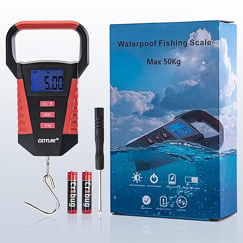 Miniatura 9 de Goture Báscula colgante digital portátil de 110.2 lbs110 libras, báscula versátil para medir peso digital, perfecta como báscula de pescado, báscula