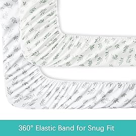 Crib Sheets Fitted for Boys and Girls, 2 Pack Crib Sheet Fits for Standard Crib Mattress, Neutral Toddler Bed Sheets, Lovely Print, 52X 28