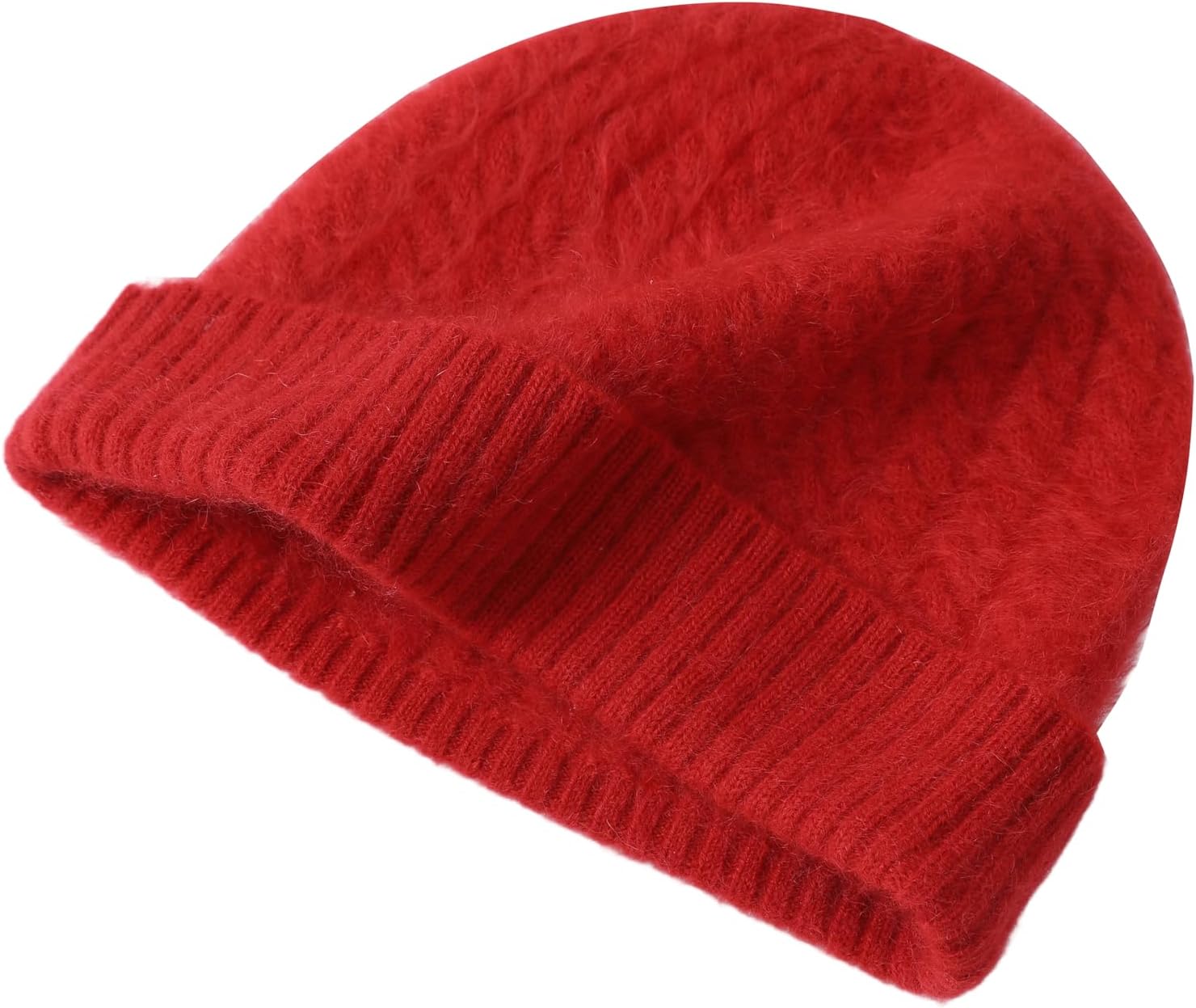 EURKEA 100% Pure Brushed Cashmere Winter Beanie Skullies Cap for Women, Soft Warm Lightweight Beanie
