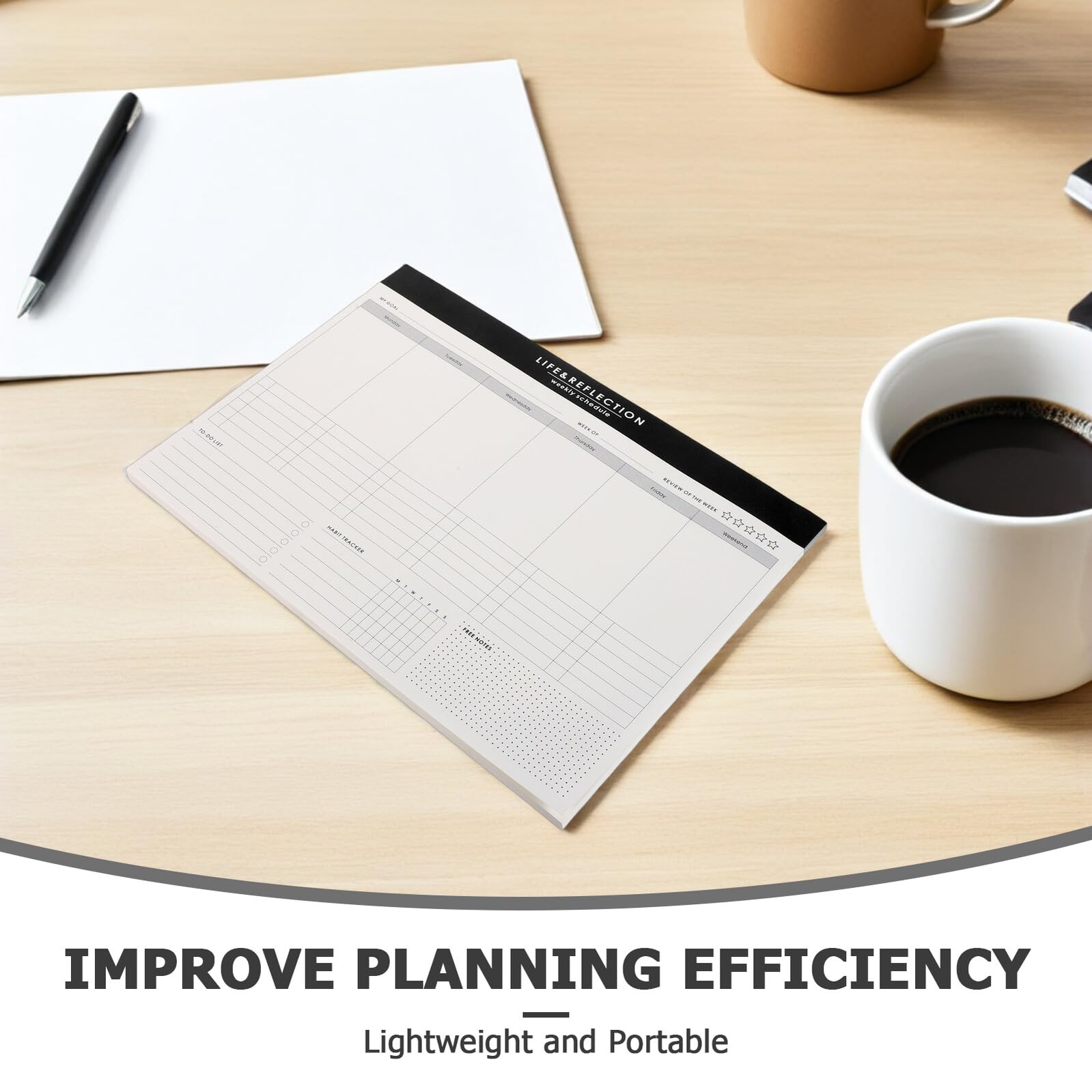 Writable Paper Weekly Schedule Planner Notebook Smooth Surface Weekly Scheduler Pad for Home School Work Task Organizer with Goal Tracker And To Do List Sections