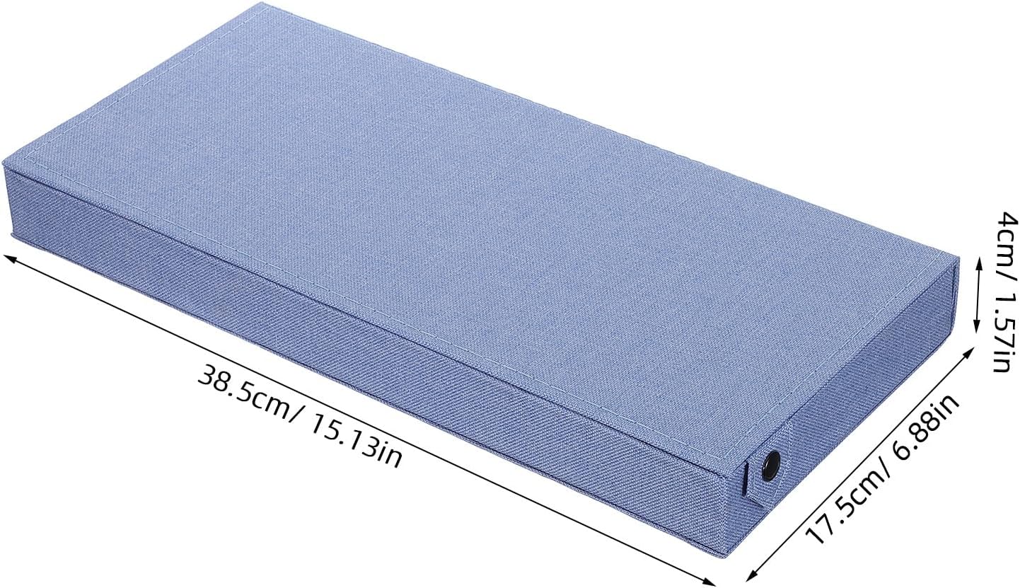 Toddmomy Eyeglasses Storage Tray with Lid, 6-Slot Sunglasses Organizer Case, 15.2x6.9x1.6 Inch Oxford Fabric Eyewear Jewelry Watch Display Holder for Bedroom Desktop (Sky-blue)