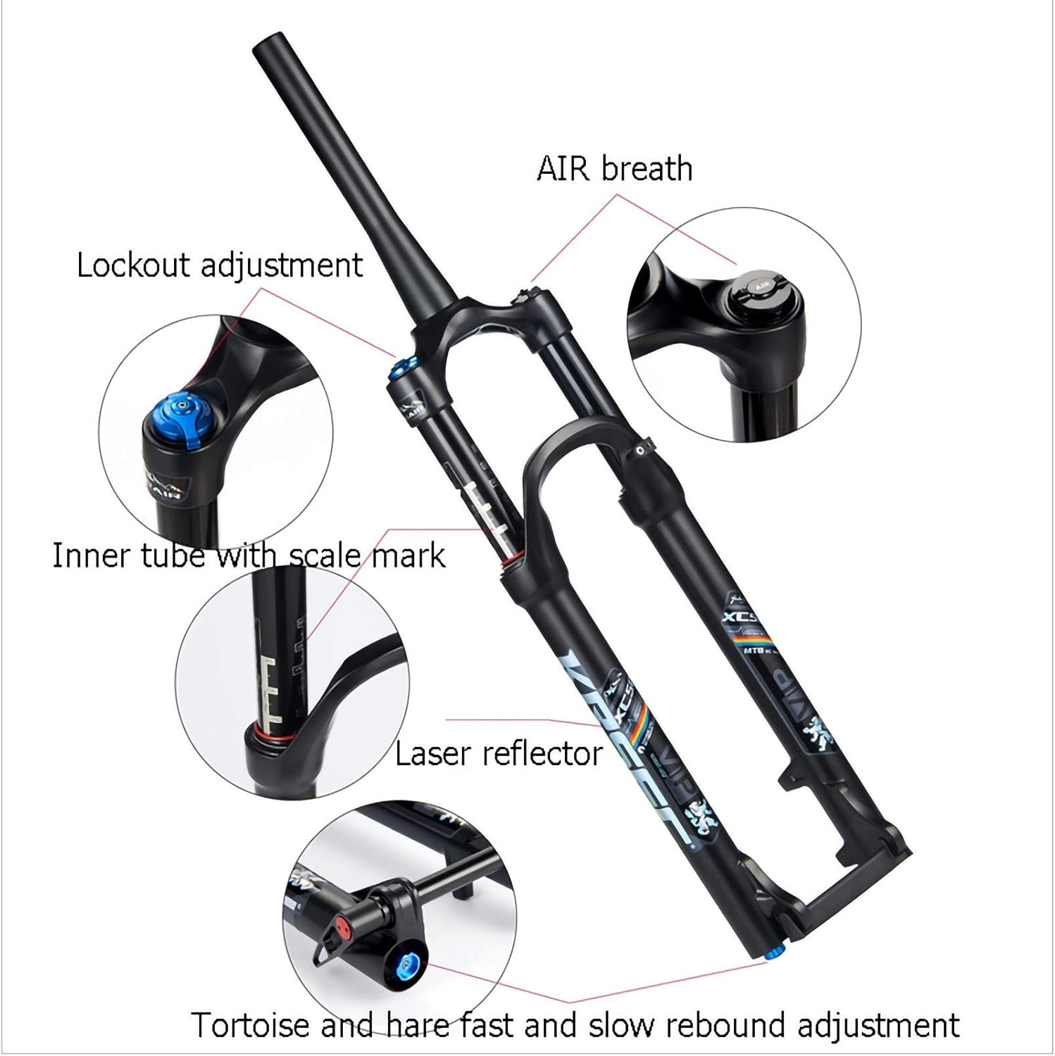 MTB バイク フロントフォーク 26 27.5 29 インチ ダブルショルダー
