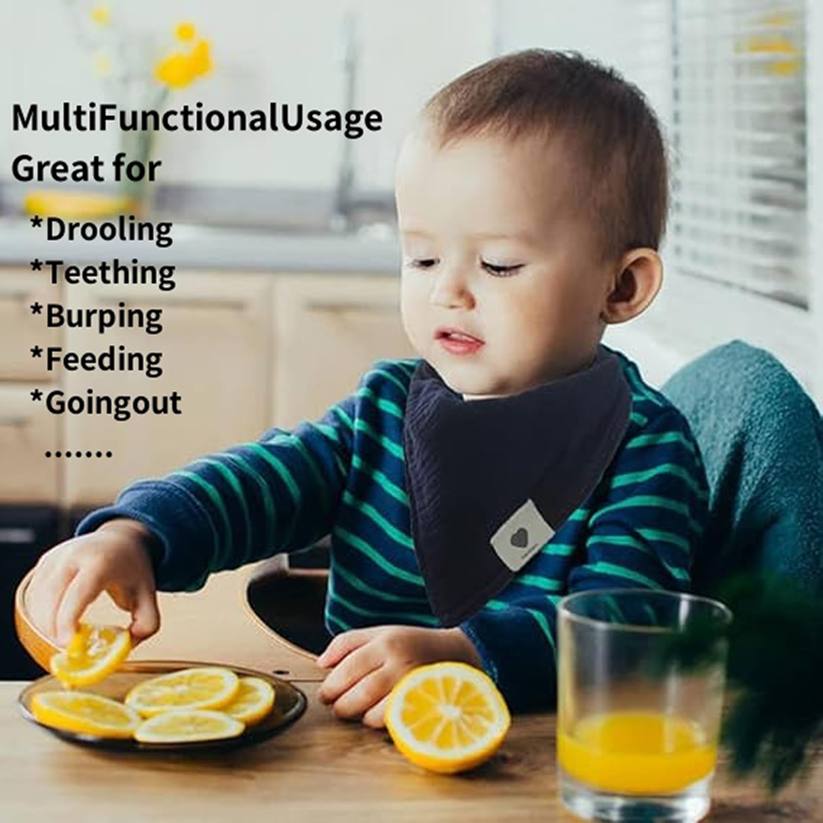 Baby Muslin Bandana Bibs baby Drool Bibs 6Pack 100% Cotton Ultra Soft Super Absorbent Bandana Bibs for Unisex Boys Girls