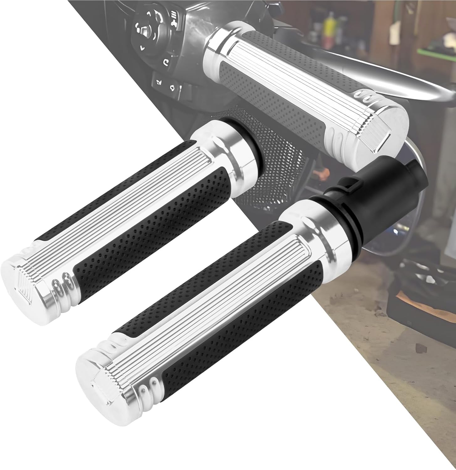 HDBUBALUS Motorcycle Hand Grips 1 inch Handlebar Grips Cable Throttle Fit for Harley CVO Street Glide FLHXSE Road Glide Street Glide Ultra 2023-2025 Softail 25-Later