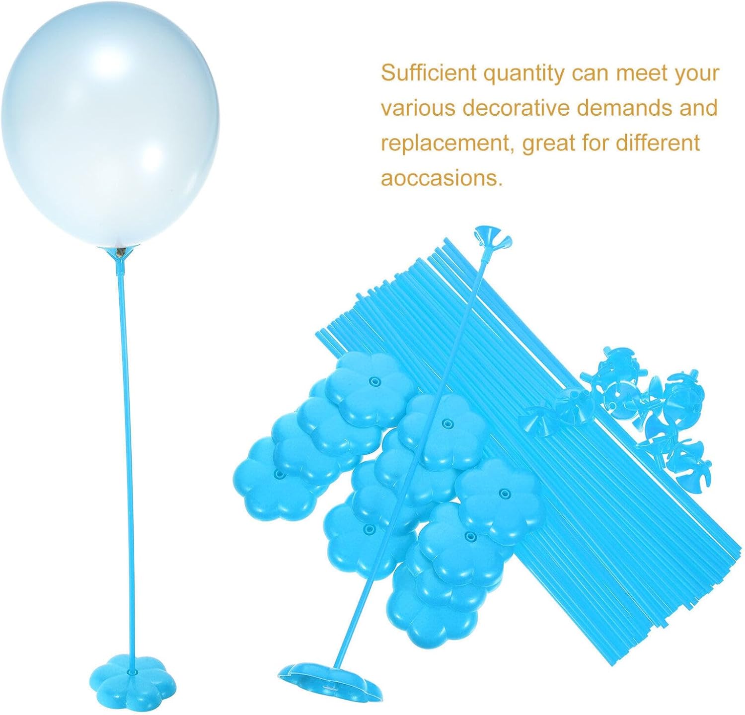 ABOOFAN 50pcs Balloon Support Stick with Base Reusable Tabletop Balloon Holders for Party Decorations Easy to Assemble Stands for Birthday Wedding and Festive Events