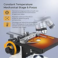 Vista 18 de [Temperatura constante] Microscopio compuesto trinocular Vabiooth Lab 40X-2500X de aumento con monitor de 7 pulgadas, ocular electrónico de 5 MP