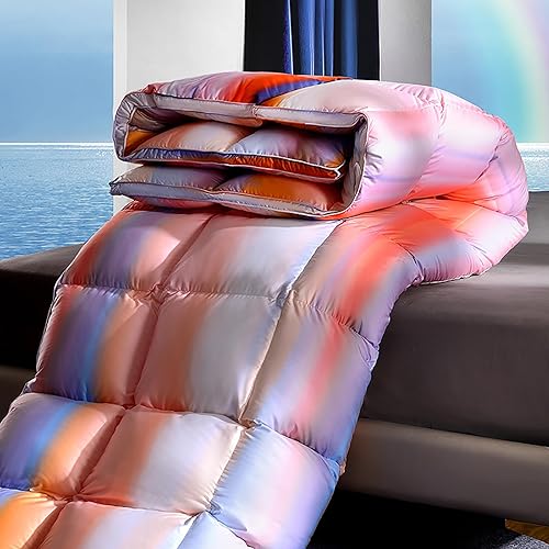 Miniatura 7 de ZTGL Edredón ligero y cálido 95% de fibra de ganso, relleno de edredón tamaño Queen, lujosa funda de algodón suave agradable a la piel, edredón King