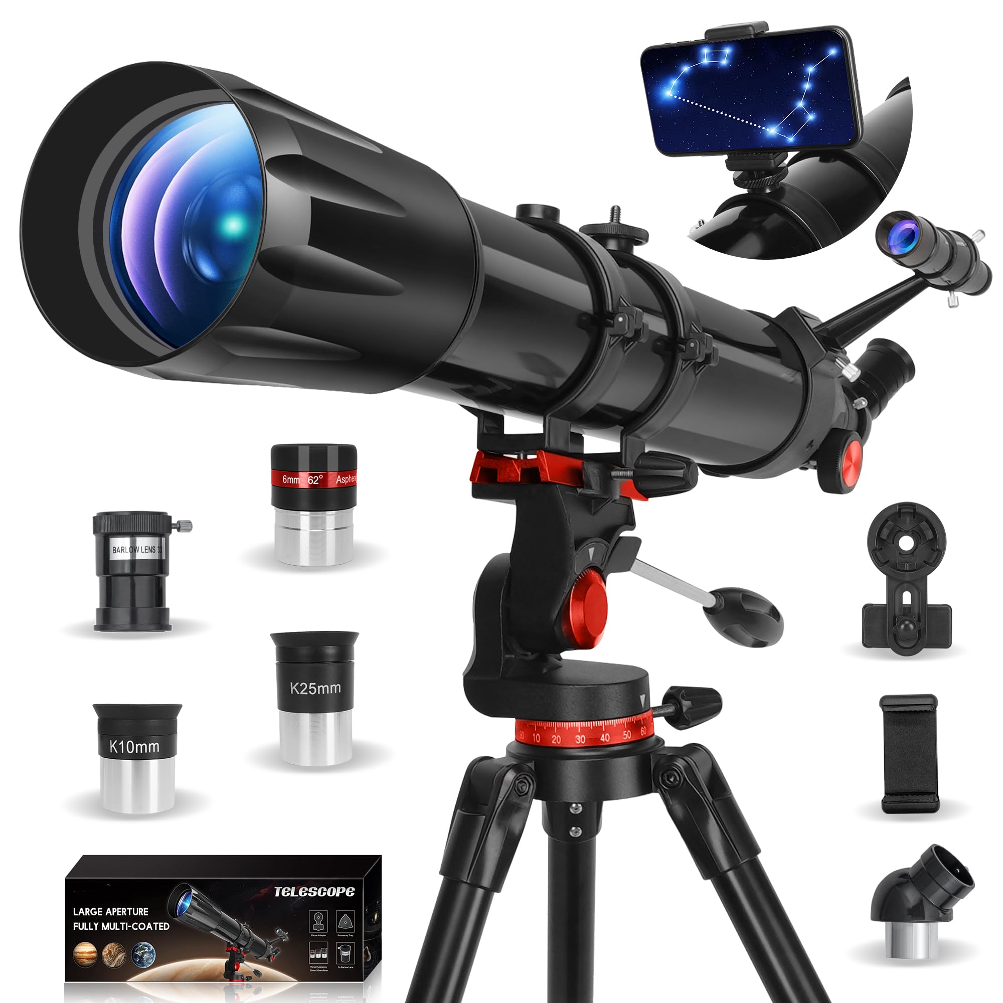 Teleskop 90mm Öffnung 900mm - Astronomie Teleskop Für Einsteiger & Kinder