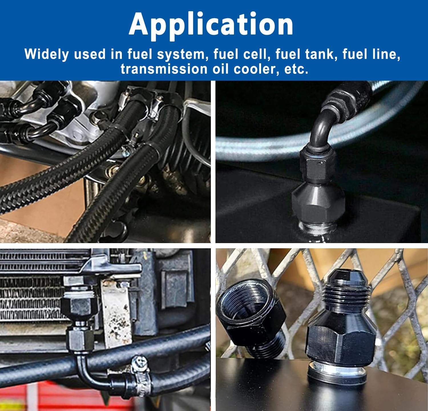 LokoCar 12AN Female to 10AN Male Fitting Flare Reducer Adapter Aluminum Black 2Pcs