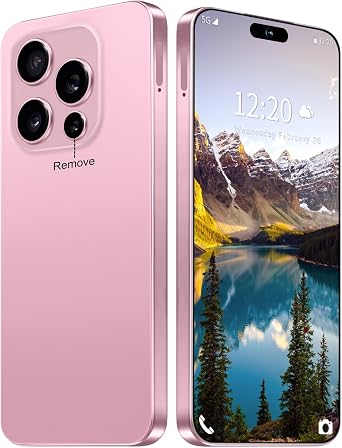 I16 Ultra 16GB+1TB 6.99" HD Screen Smartphone Unlocked Cell Phone,Battery 7000mAh Unlocked The Phone, Android 14 Fingerprint Button Unlock/Photos/Face ID/Dual SIM/5G/GPS Pink