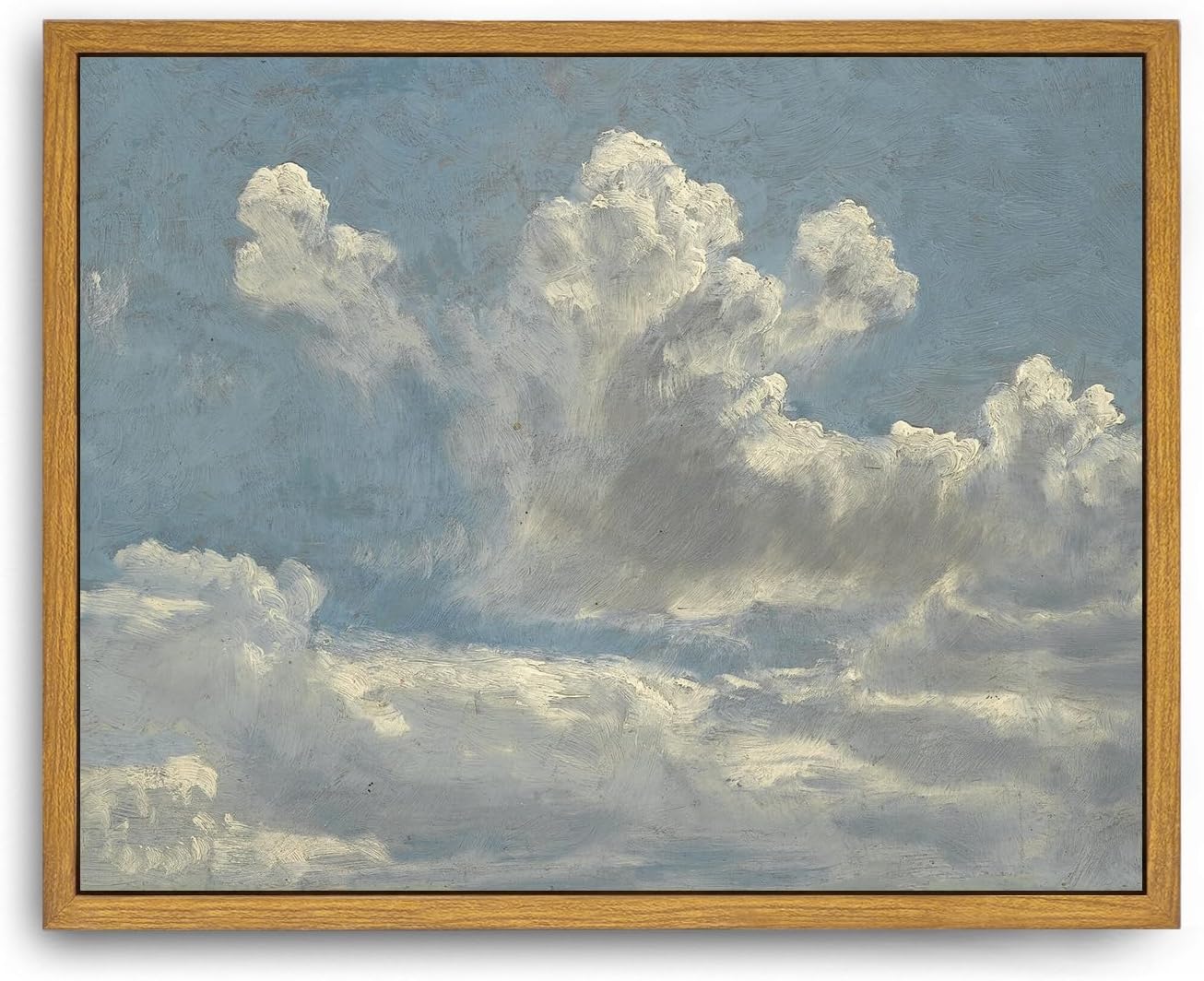 Roslynity Framed Canvas Wall Art Vintage Print Oil Paintings Cloud Study Landscape Nature Farmhouse Aesthetic Antique Retro Artwork for Home Living Room Bathroom Bedroom Wall Decor (8"x10")