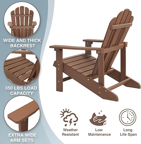 Miniatura 4 de Adirondack - Sillas resistentes a la intemperie, silla de hoguera para patio, sillas de exterior resistentes, sillas de césped, fácil montaje, 350