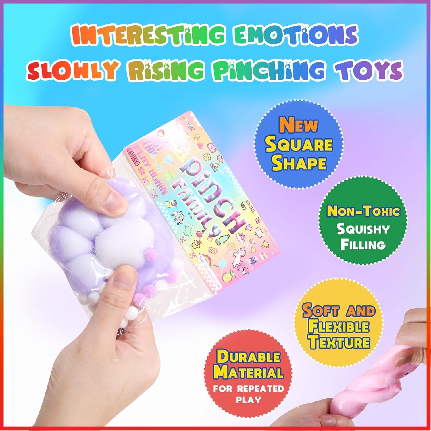 Squishy Fidget Toys Silicone Squeeze Toys for Stress Relief (2pcs Doughnuts)