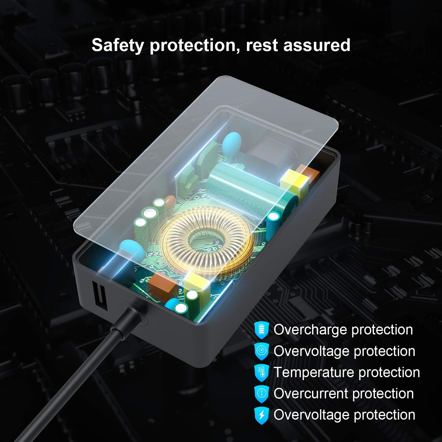 Surface Book 2 Charger, AYNEFF 102W 15V 6.33A Surface Laptop Power Supply Compatible with Microsoft Surface Book 2/3 Surface Laptop 2/3/4/5 Surface Pro 9/8/7/6/5 DC Cable 5.9ft with USB 5V 1.5A 102W Charger image 5 of 8 B07XMKWW69