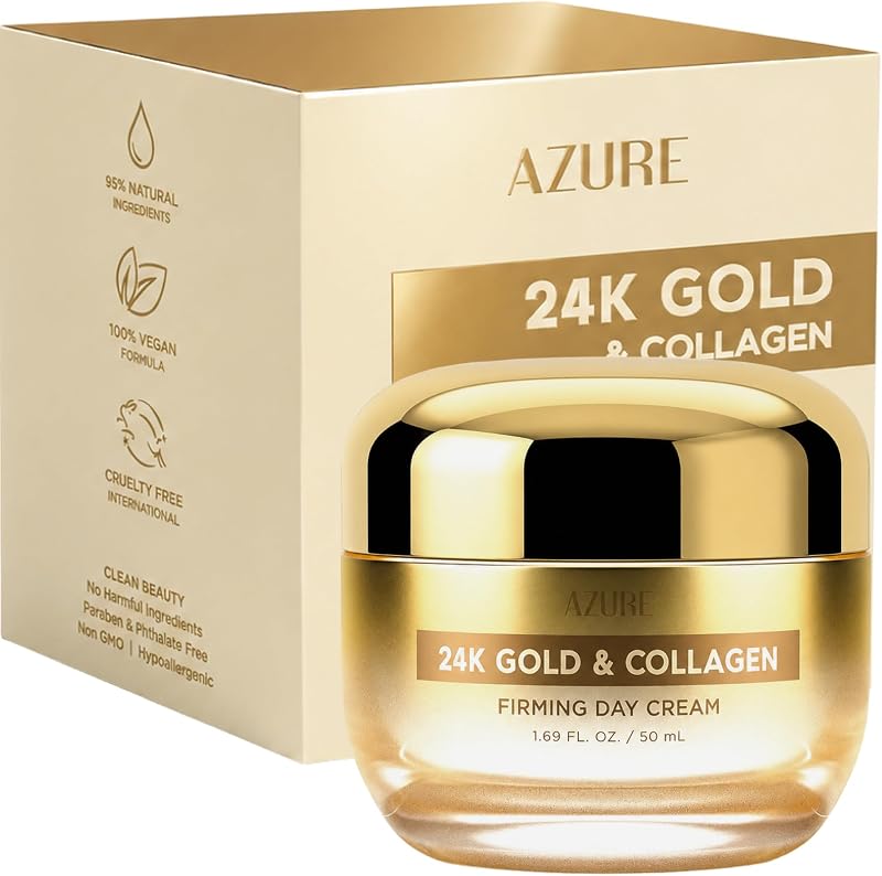24K Gold & Collagen Face Moisturizer, Firming Korean Skin Care, 1.69 Fl Oz | Dermatologist Tested, Anti-Aging - Hydrates & Supports Radiant-Looking Complexion - Clean Beauty, Vegan, Cruelty Free