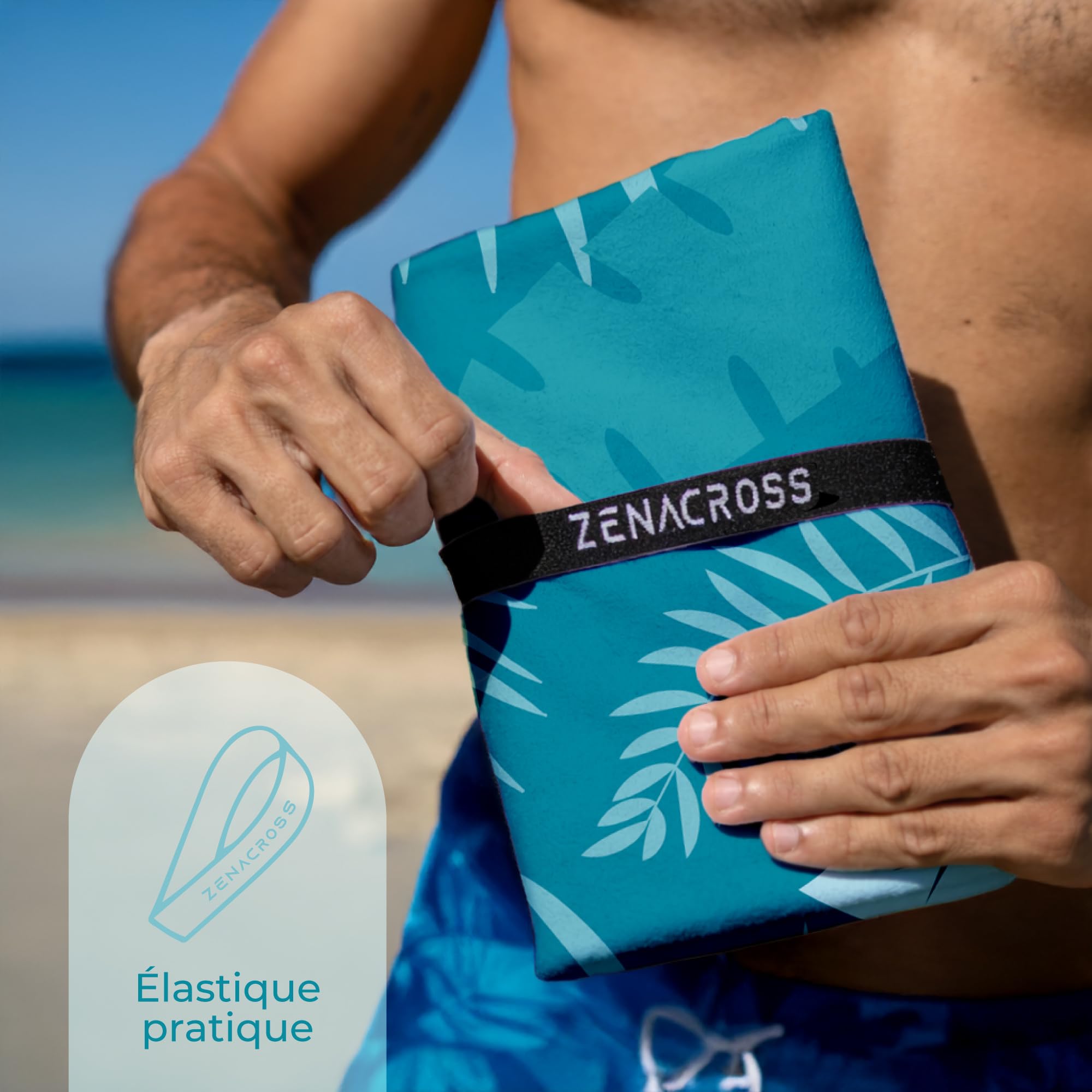 Bora Serviette de Plage 90x180 cm Microfibre Anti-Sable Séchage Rapide