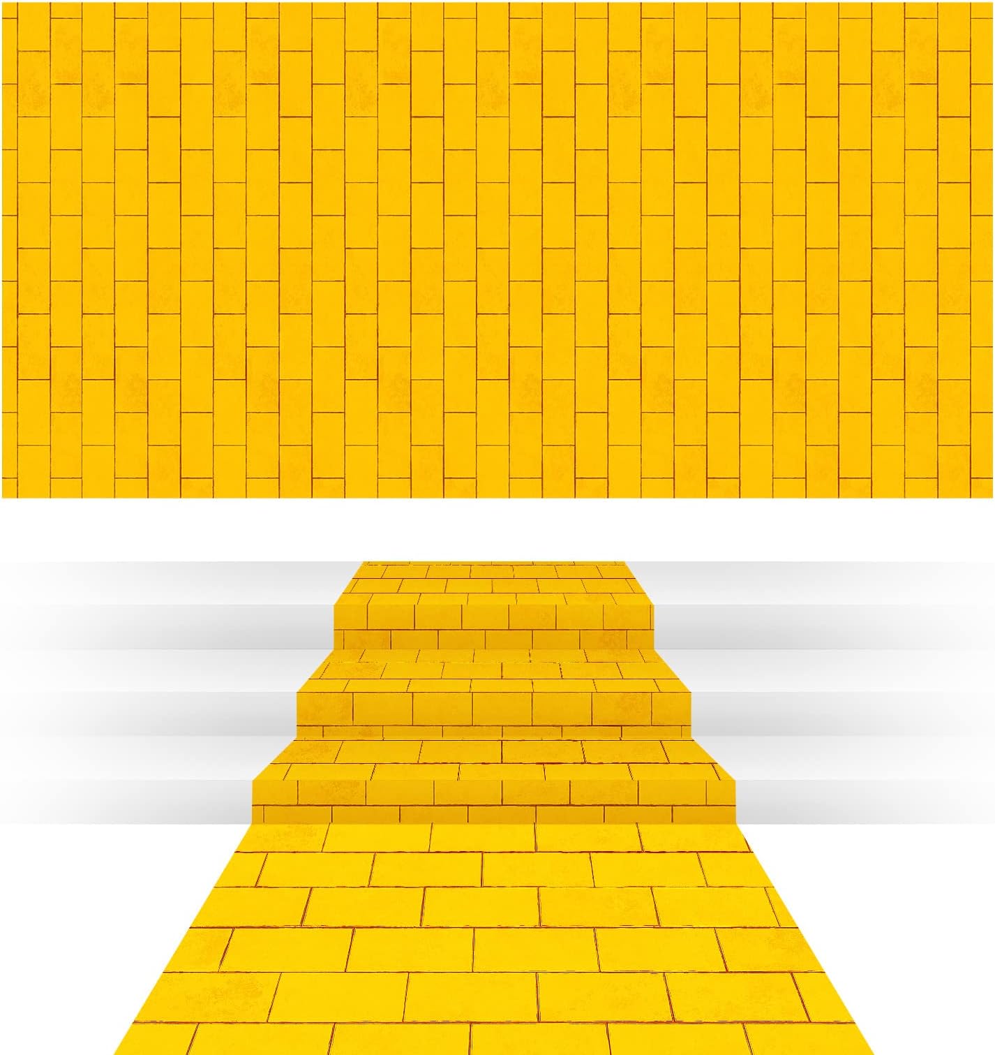 Chuangdi Gold Brick Stone Wall Backdrop Stone Wall Scene Setter Sheet Wallpaper Curtains Door Removable Brick Tablecloth Photo for Winter Halloween(2 Sheets,4.49 x 8.99 ft)