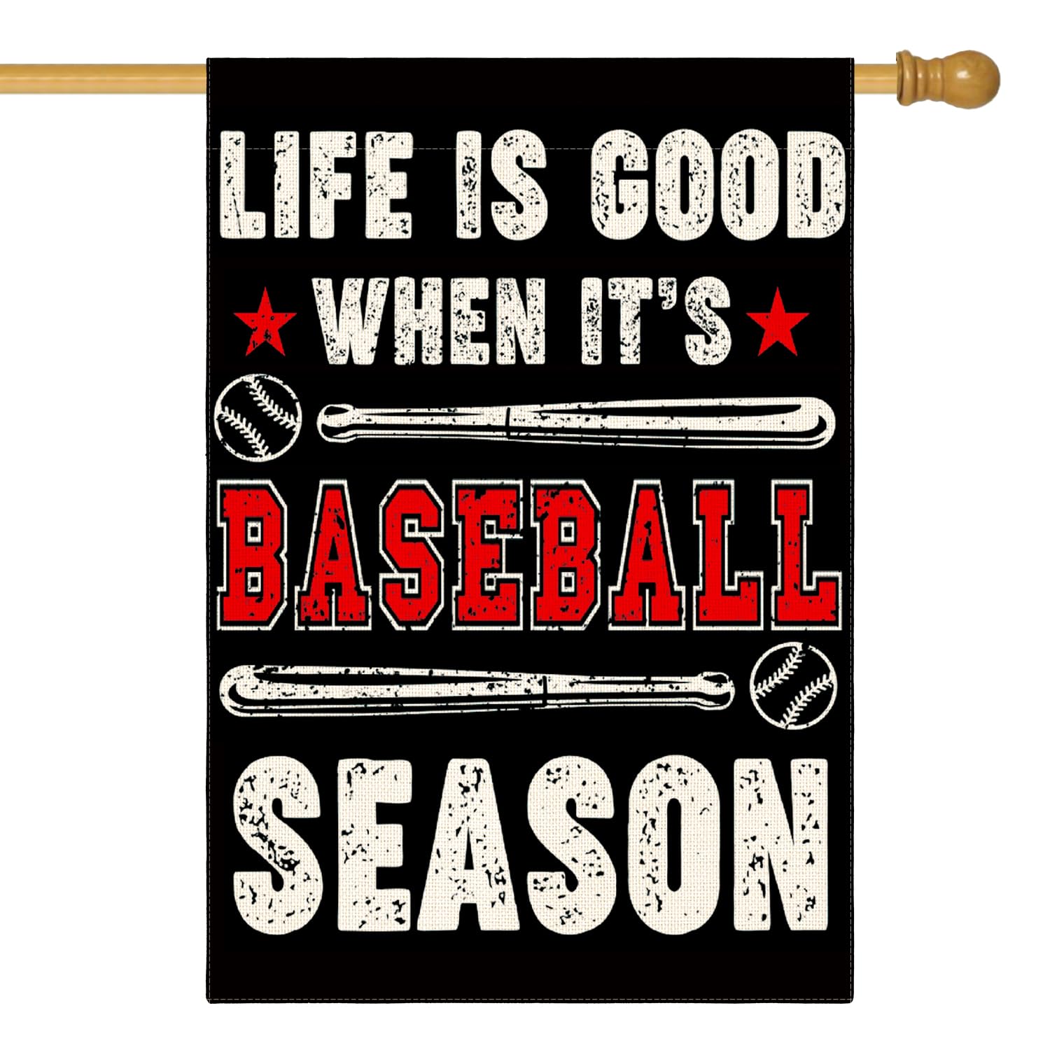 AVOIN colorlife Baseball Season House Flag 28 x 40 Inch Vertical Double Sided, Bat Ball Sport Yard Outdoor Flag