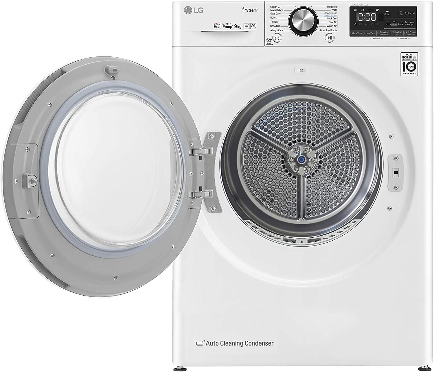 LG RC90V9AV2W Asciugatrice Smart a Carica Frontale 9 Kg, Libera Installazione, Classe A+++ -10%, Intelligenza Artificiale, Oblò in Vetro Temperato, 60 x 69 x 85 cm - Bianco 9kg Single - Immagine 5