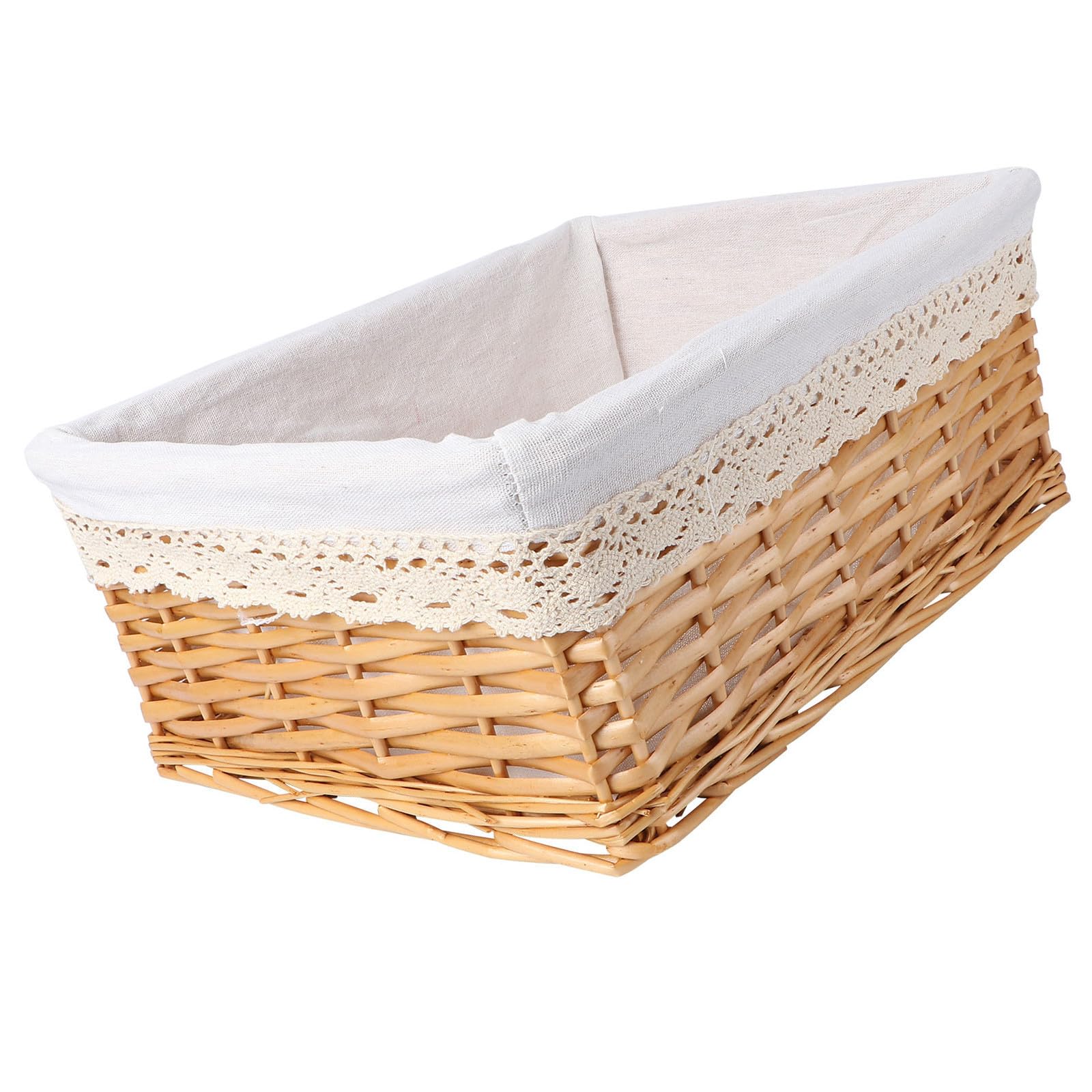 Panier en osier tressé à la main avec housse en tissu amovible et lavable